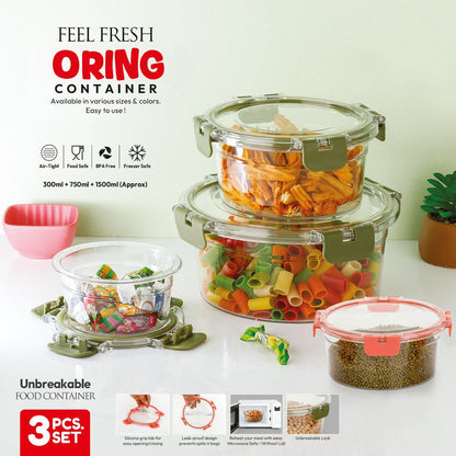 Round Airtight Food Storage Containers Leakproof Kitchen Set
