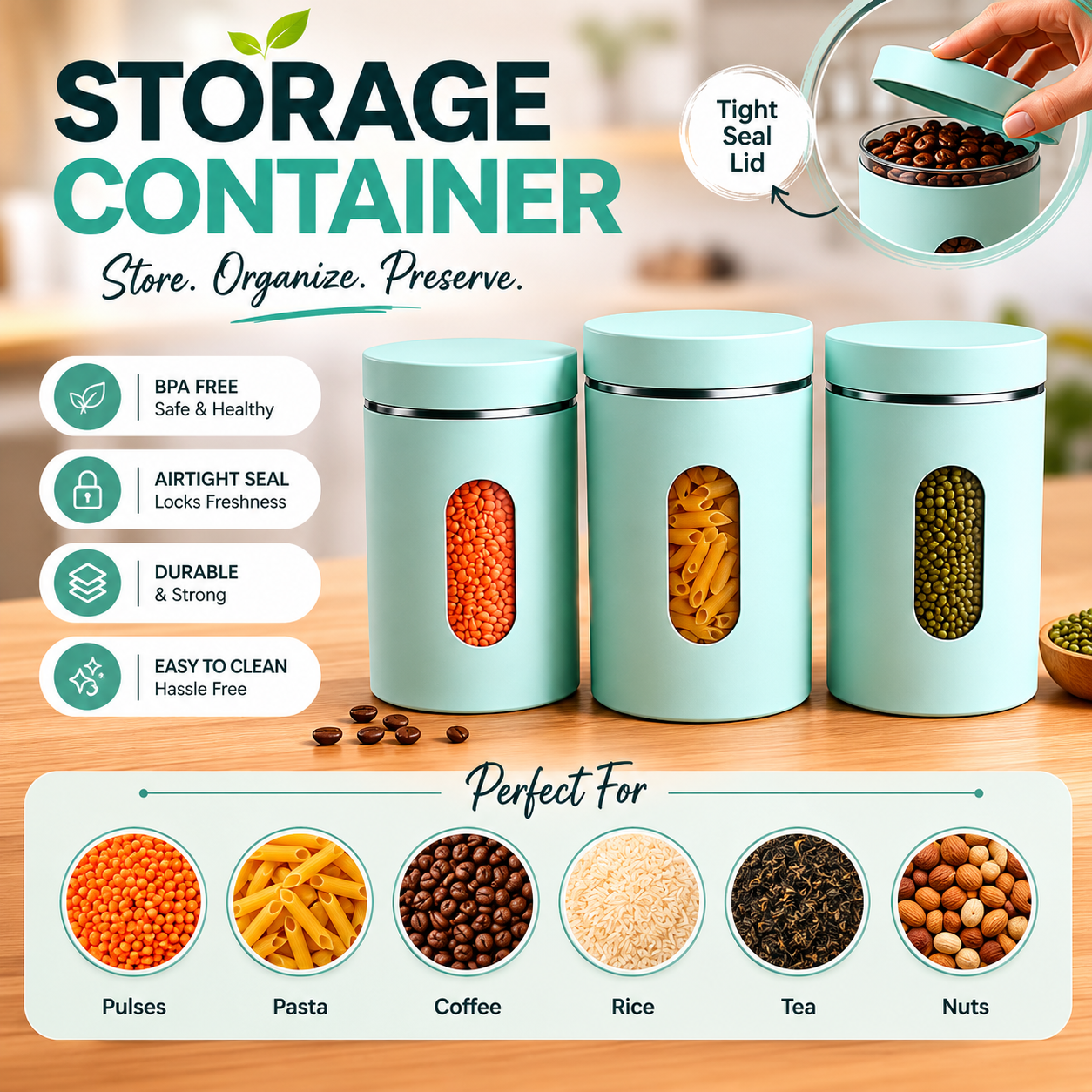 Modern Airtight Kitchen Storage Container