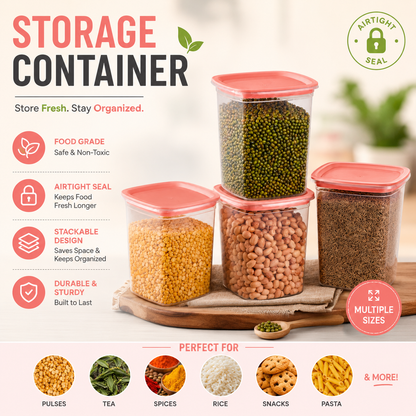 Plastic Kitchen Storage Containers Set with Airtight Lids