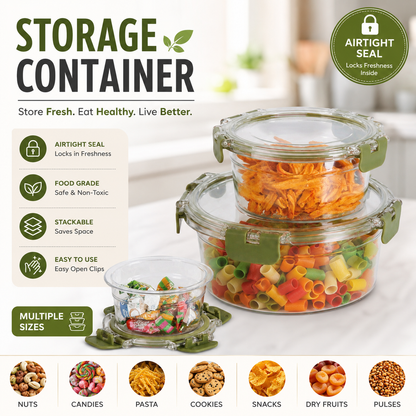 Round Airtight Food Storage Containers Leakproof Kitchen Set