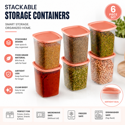 Plastic Kitchen Storage Containers Set with Airtight Lids