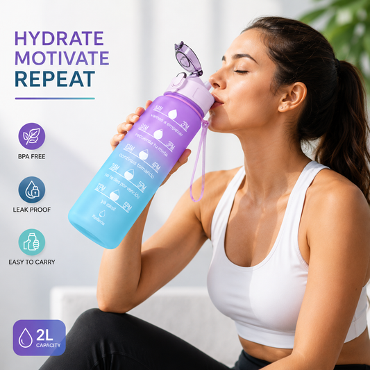 Motivational Gradient Water Bottle Set of 3 Leakproof