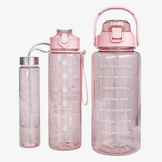 Motivational Water Bottle Set Leakproof BPA-Free Gym Bottles (Set of 3)
