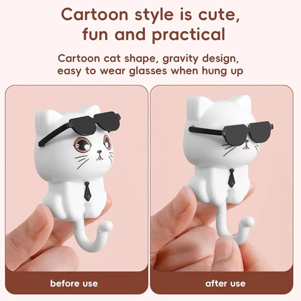 Cute Cat Wall Hook Self Adhesive Key Holder
