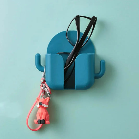 Wall Mounted Multipurpose Holder with Hooks Storage Organizer