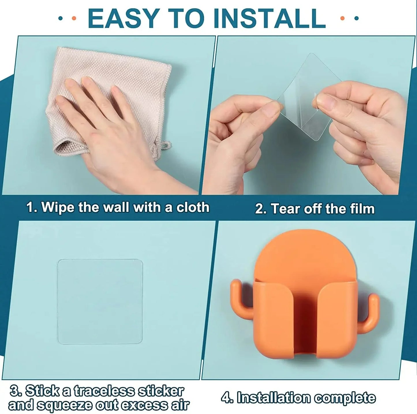 Wall Mounted Multipurpose Holder with Hooks Storage Organizer
