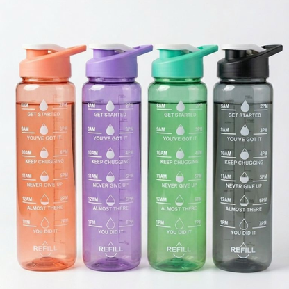 Motivational Time Marker Water Bottle Leakproof BPA-Free (Set of 2)