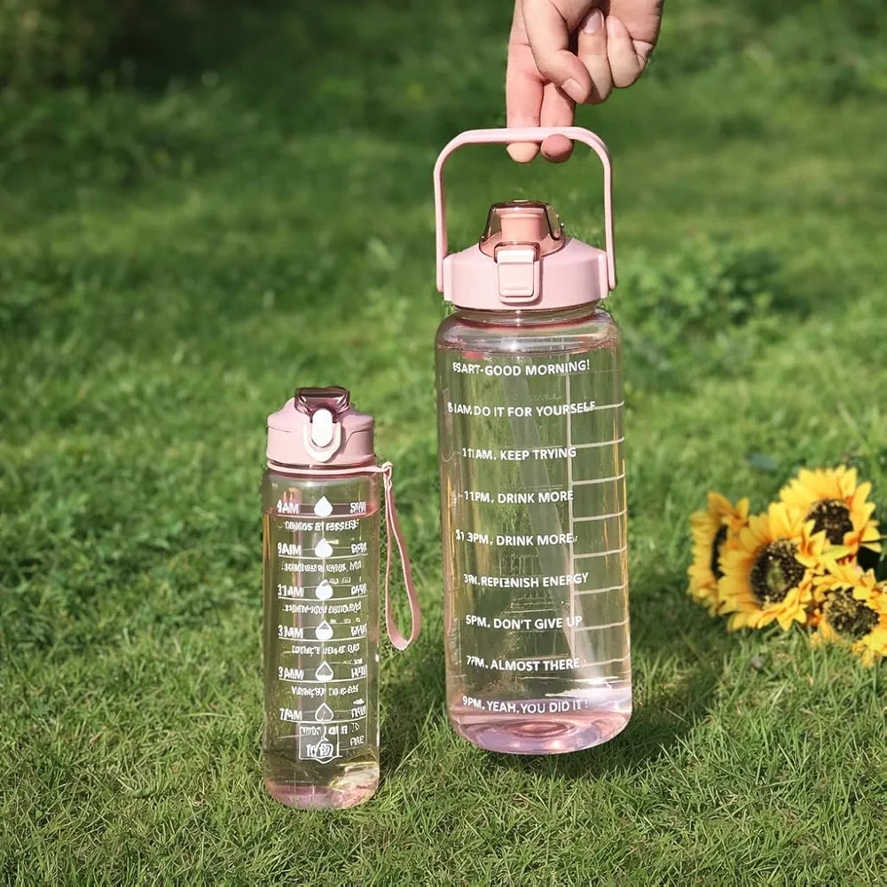 Motivational Water Bottle Set Leakproof BPA-Free Gym Bottles (Set of 3)
