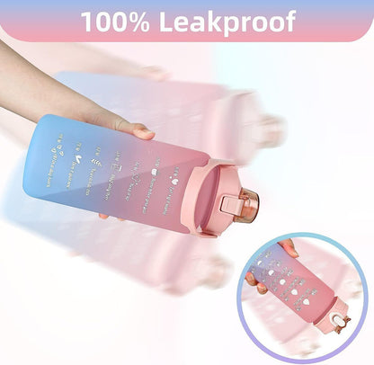 Gradient Motivational Water Bottle Set BPA-Free Leakproof