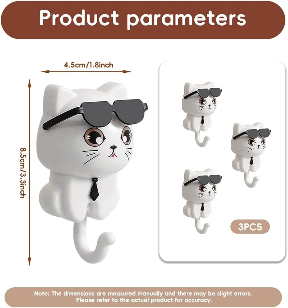 Cute Cat Wall Hook Self Adhesive Key Holder