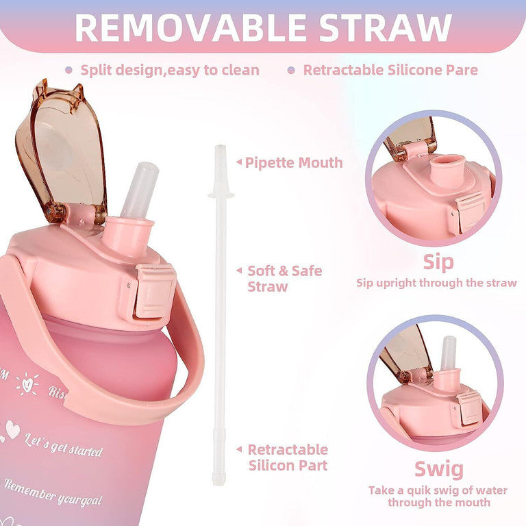 Gradient Motivational Water Bottle Set BPA-Free Leakproof